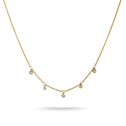 Thomas Sabo Gold Plated Zirconia Droplet Necklace
