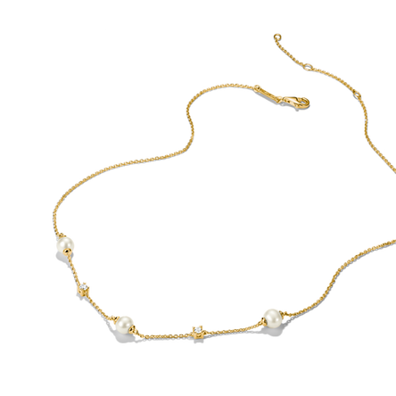 Thomas Sabo Gold Plated Pearl And Zirconia Necklace