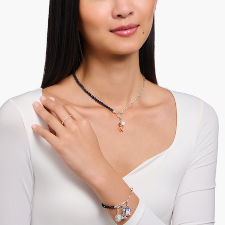 Thomas Sabo Dark Blue Imitation Beads Charm Necklace