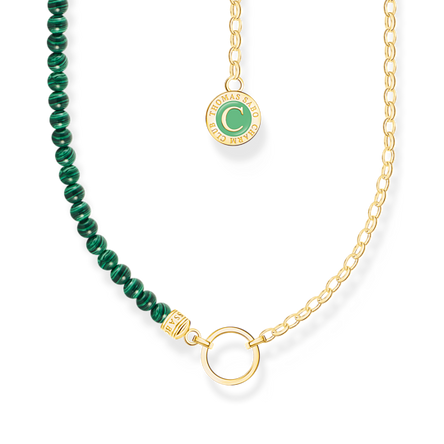 Thomas Sabo Gold Necklace with Green Beads