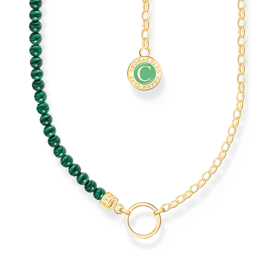 Thomas Sabo Gold Necklace with Green Beads