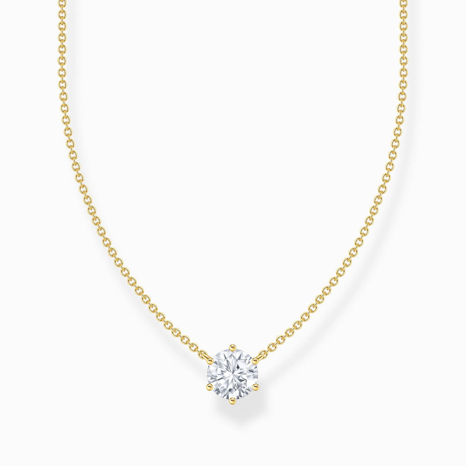 Thomas Sabo Gold Necklace with White Zirconia Stone