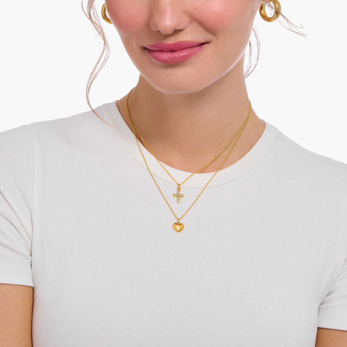 Thomas Sabo Gold Plated Cross Necklace