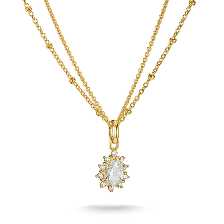 Thomas Sabo Gold Plated Double Chain Teardrop Necklace