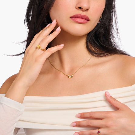 Thomas Sabo Yellow Gold-Plated Moon Necklace