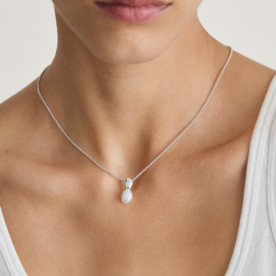 Thomas Sabo Drop Pearl Silver Necklace