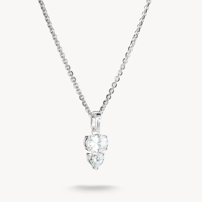 Thomas Sabo Oval and Heart Sparkling Zirconia Necklace