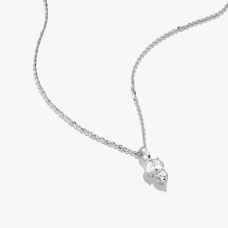Thomas Sabo Oval and Heart Sparkling Zirconia Necklace