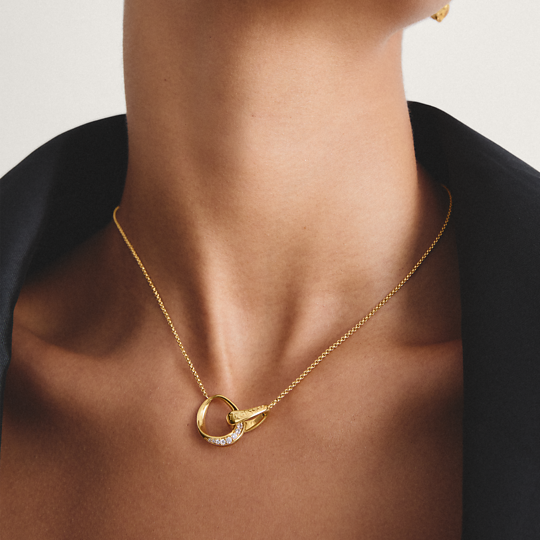 Thomas Sabo Large Gold Plated Together Necklace