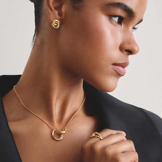 Thomas Sabo Large Gold Plated Together Necklace