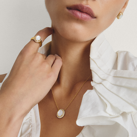 Thomas Sabo Gold Plated Mother of Pearl Necklace