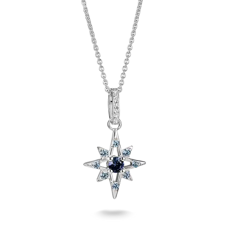Thomas Sabo Silver Star Necklace with Blue Stones