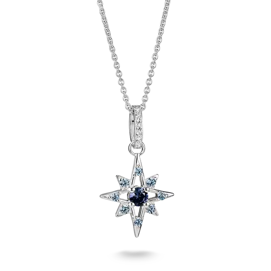 Thomas Sabo Silver Star Necklace with Blue Stones