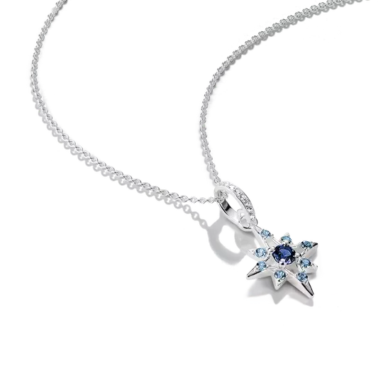 Thomas Sabo Silver Star Necklace with Blue Stones