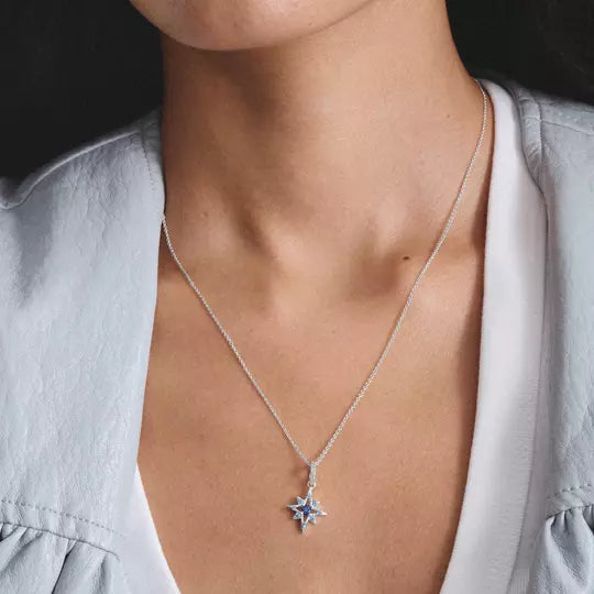 Thomas Sabo Silver Star Necklace with Blue Stones