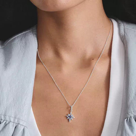 Thomas Sabo Silver Star Necklace with Blue Stones