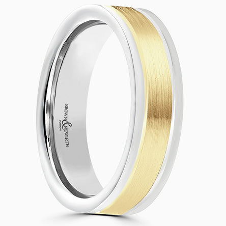 9ct White Gold FLAT COURT WEDDING RING