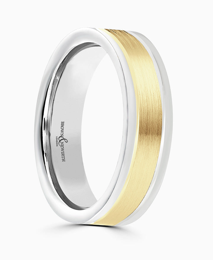 9ct White Gold FLAT COURT WEDDING RING