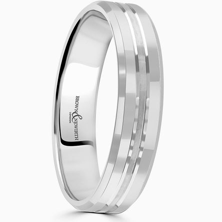 Platinum Pattern FLAT COURT WEDDING RING
