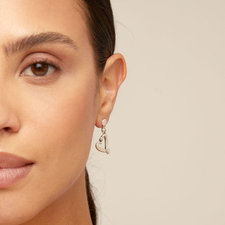 Uno De 50 Nailed Heart Drop Earrings