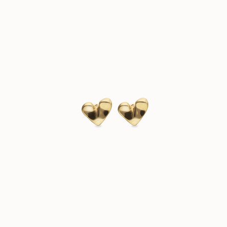 Uno de 50 Gold Heart Stud Earrings