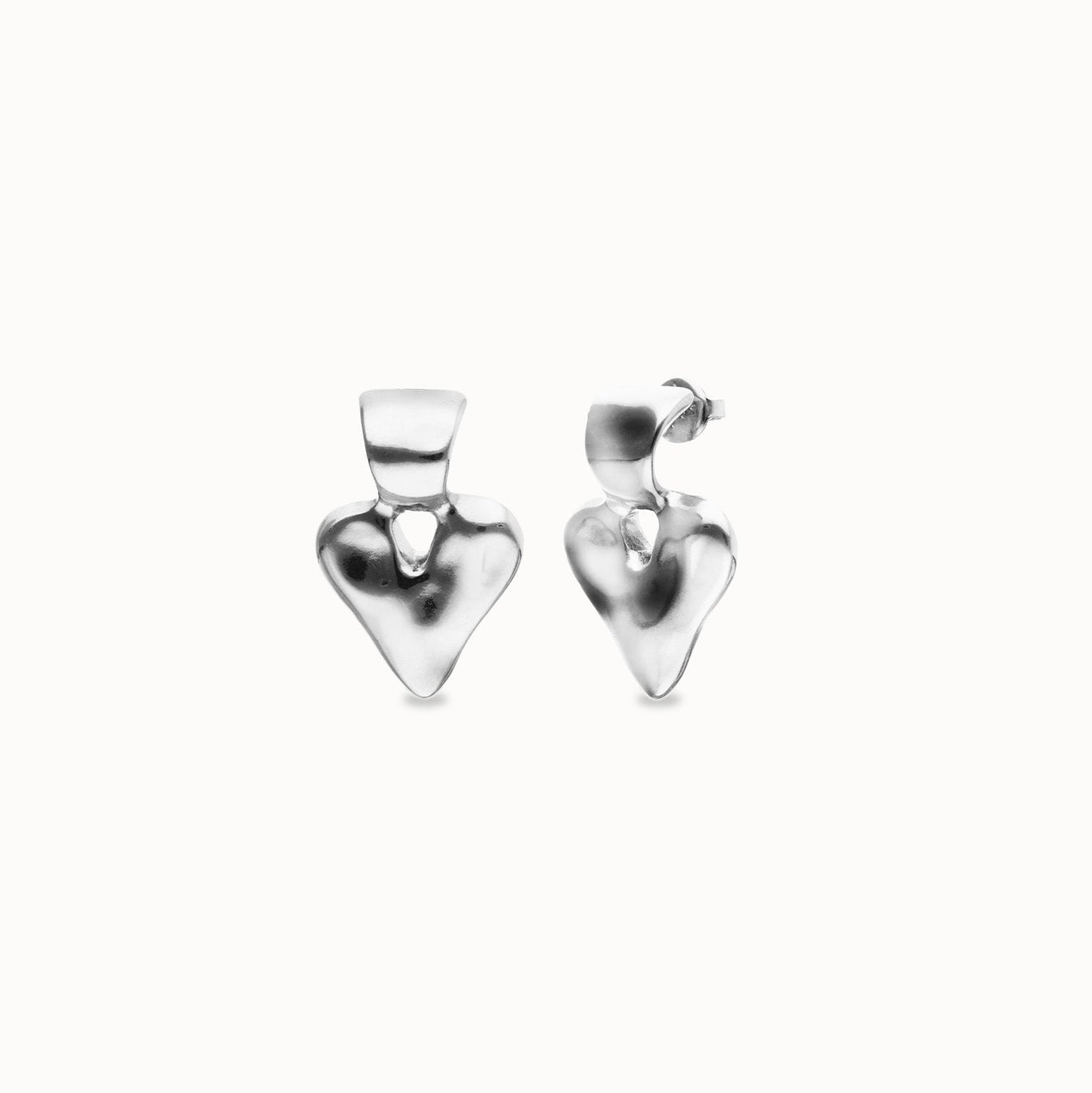 Uno de 50 Heart Drop Stud Earrings