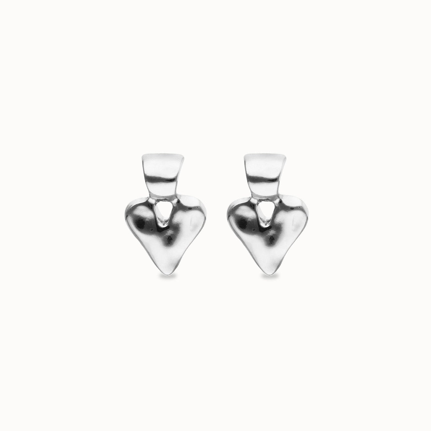 Uno de 50 Heart Drop Stud Earrings