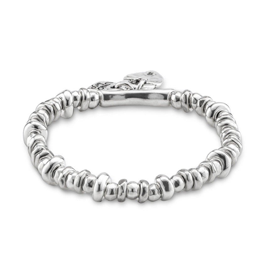 UNO de 50 Silver Bracelet with Heart Padlock
