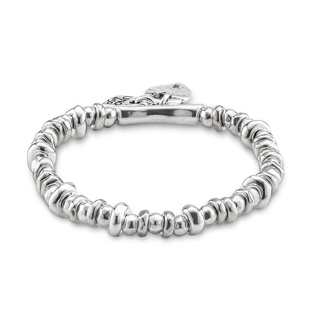 UNO de 50 Silver Bracelet with Heart Padlock