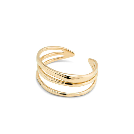 Uno De 50 Gold Triple Rigid Cuff Bracelet