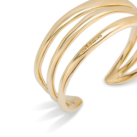 Uno De 50 Gold Triple Rigid Cuff Bracelet