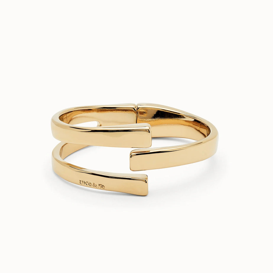 Uno De 50 Gold Rigid Bangle Cuff
