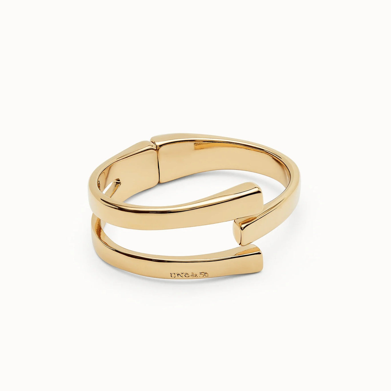 Uno De 50 Gold Rigid Bangle Cuff
