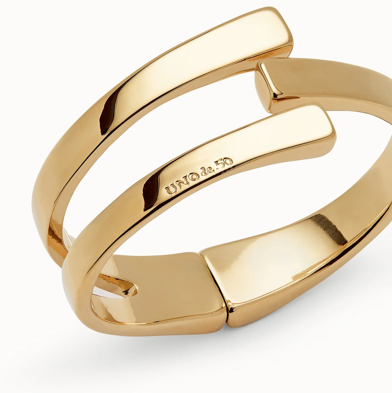 Uno De 50 Gold Rigid Bangle Cuff