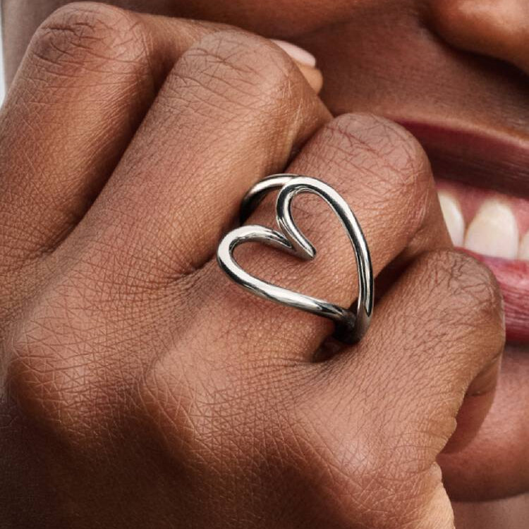 Pandora Organically Shaped Heart Ring