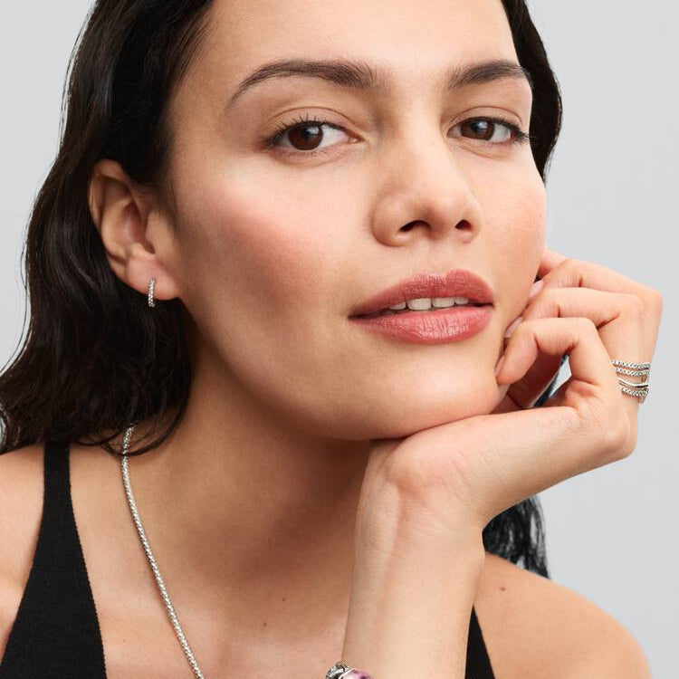 Pandora Sparkling Huggie Hoop Earrings