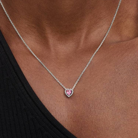 Pandora Pink Elevated Heart Necklace