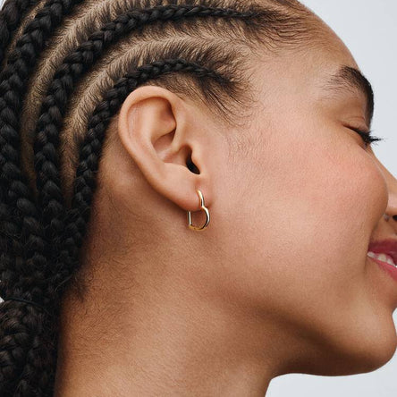Pandora Asymmetrical Heart Hoop Earrings