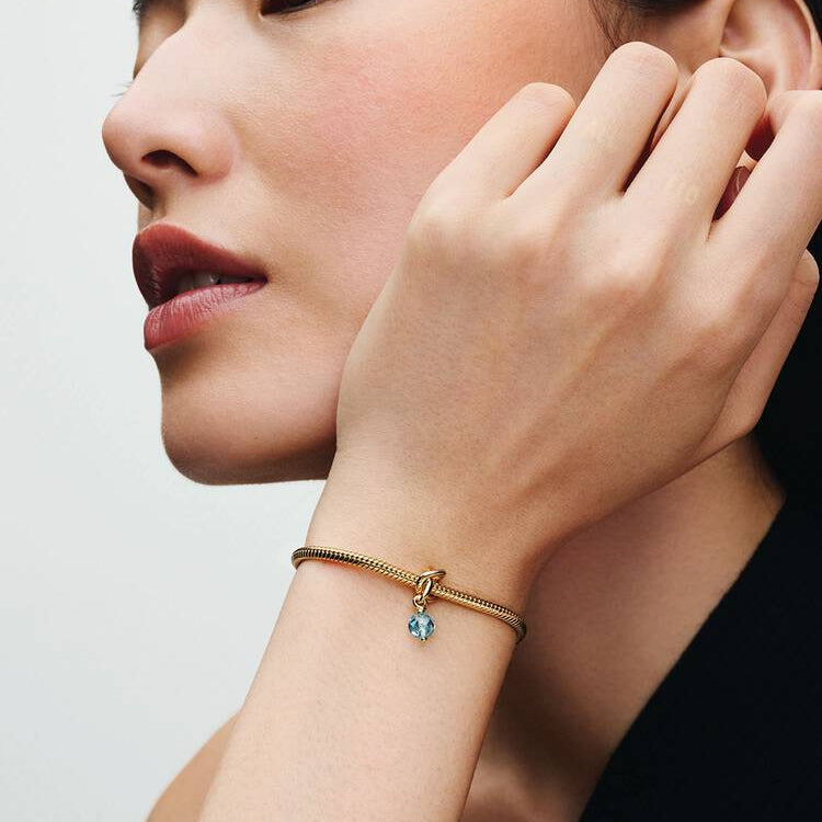 Pandora March Birthstone Eternity Circle Dangle Charm