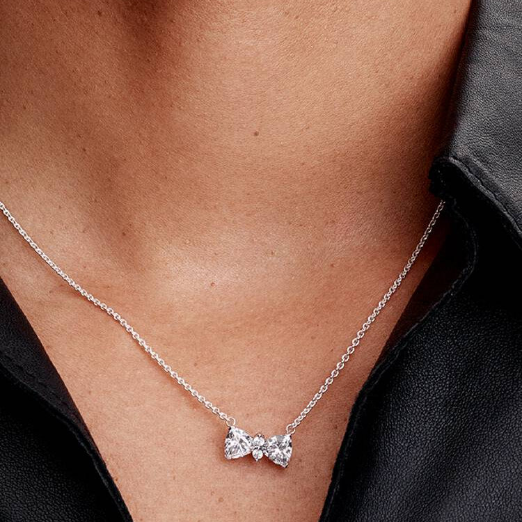 Pandora Sparkling Bow Necklace