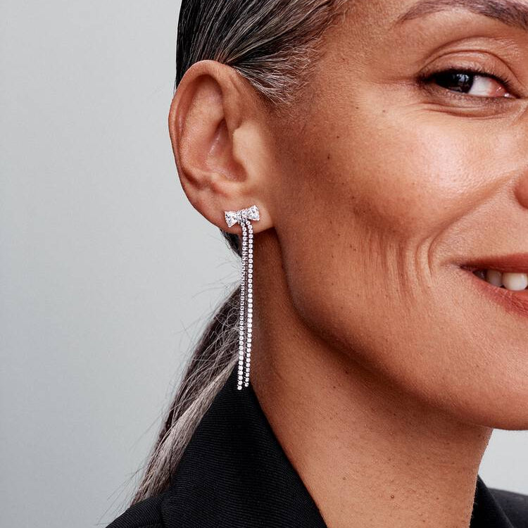 Pandora Pavé Bow Drop Earrings