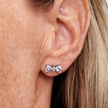 Pandora Sparkling Bow Stud Earrings