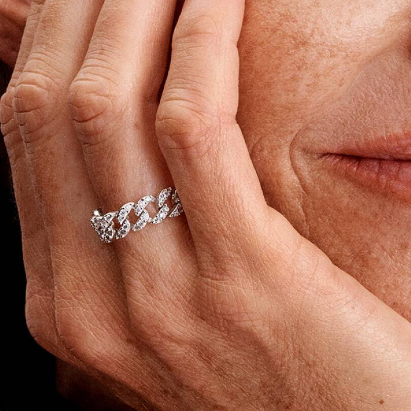 Pandora Pavé Cuban Chain Ring