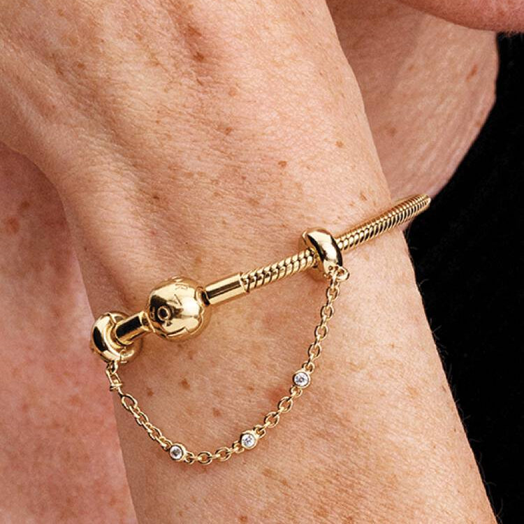 Pandora Triple Clear Stone Safety Chain
