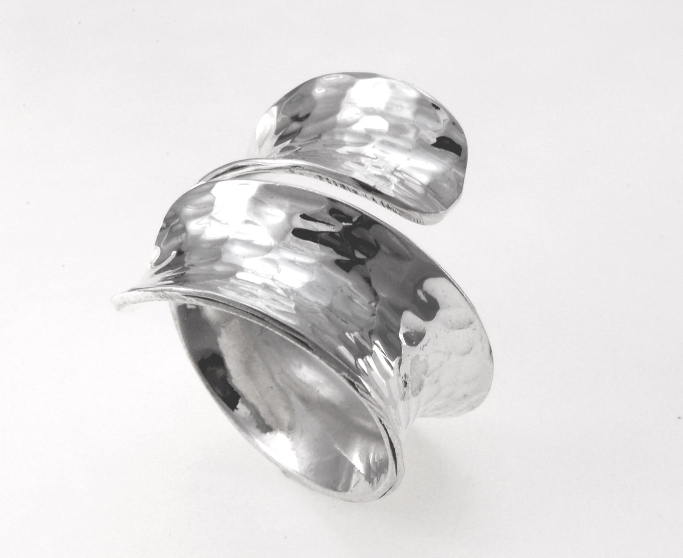 Out of Mexico Curved and Hammered Adjustable Ring