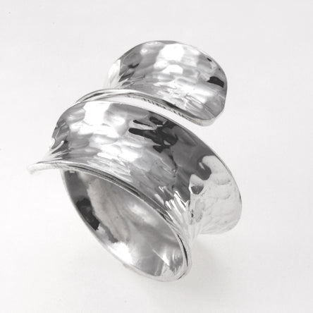 Out of Mexico Curved and Hammered Adjustable Ring
