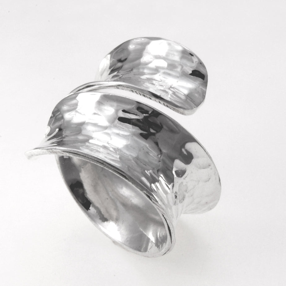 Out of Mexico Curved and Hammered Adjustable Ring