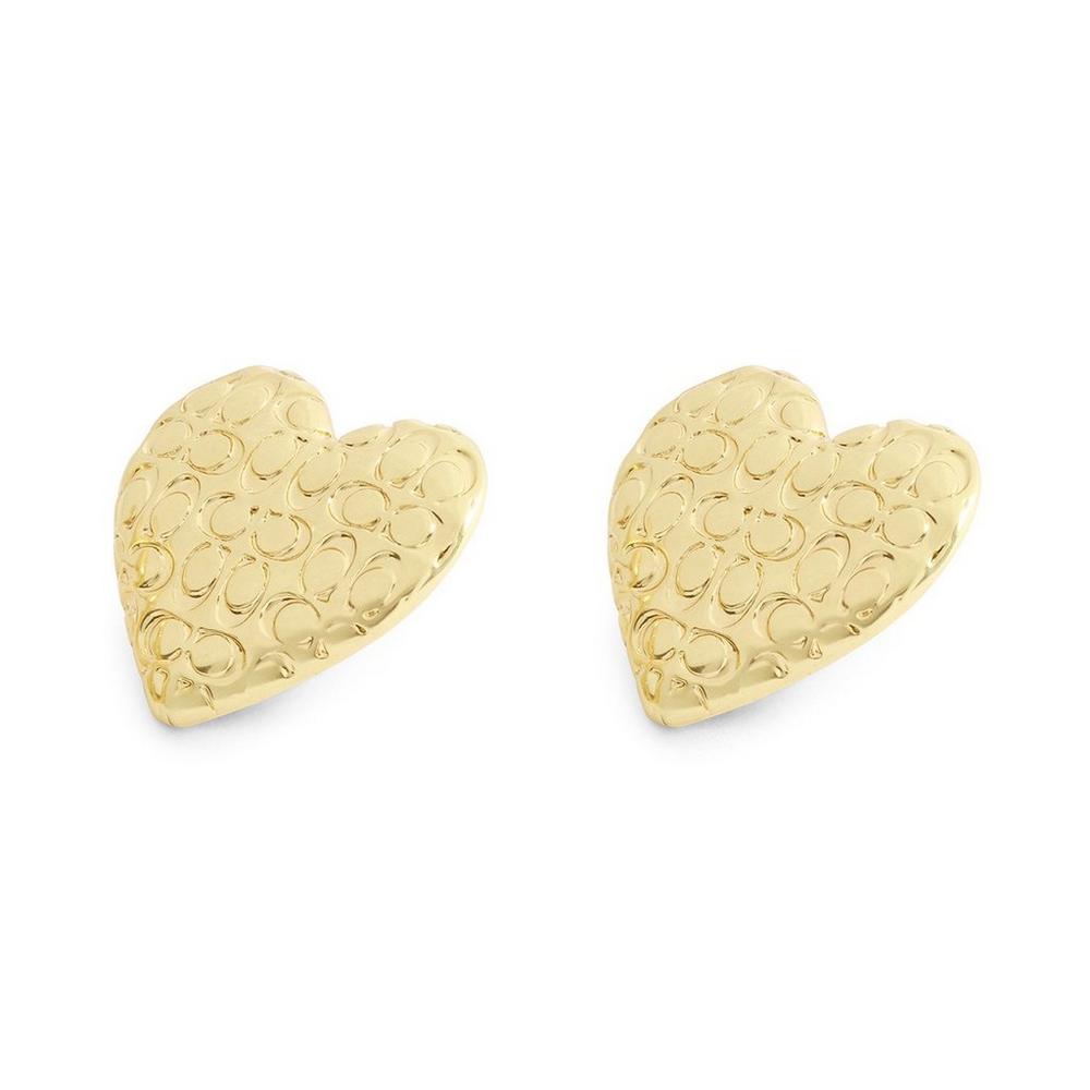 COACH C Textured Hearts Statement Earrings