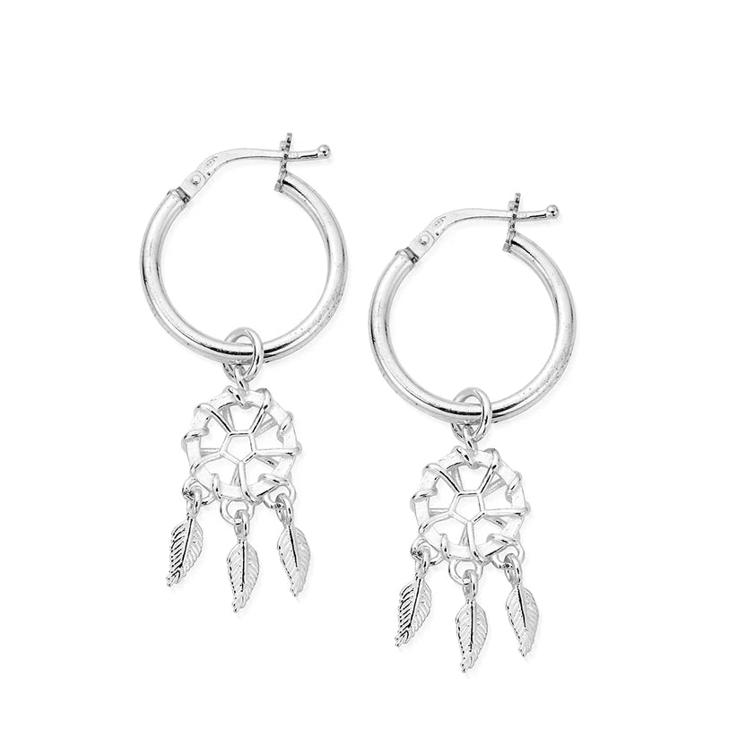 ChloBo Silver Dream Catcher Hoops