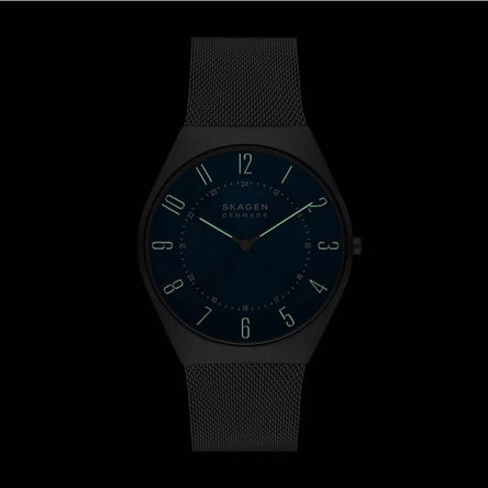 SkagenMen's Grenen Blue Dial Steel Mesh Bracelet